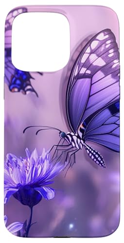 Lila Schmetterlinge Muster Elegant Natur Lila Schmetterling Hülle für iPhone 15 Pro Max von Women's Butterflies Accessories With Butterfly Art