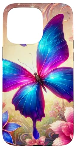 Lila Schmetterlinge Muster Elegant Natur Lila Schmetterling Hülle für iPhone 15 Pro Max von Women's Butterflies Accessories With Butterfly Art
