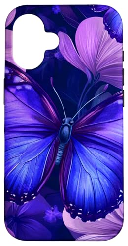Lila Schmetterlinge Muster Elegant Natur Lila Schmetterling Hülle für iPhone 16 von Women's Butterflies Accessories With Butterfly Art