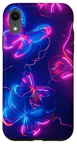 Lila Schmetterlinge Muster Elegant Natur Lila Schmetterling Hülle für iPhone XR von Women's Butterflies Accessories With Butterfly Art