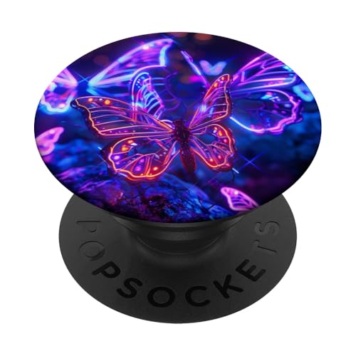 Lila Schmetterlinge Muster Elegant Natur Lila Schmetterling PopSockets Klebender PopGrip von Women's Butterflies Accessories With Butterfly Art