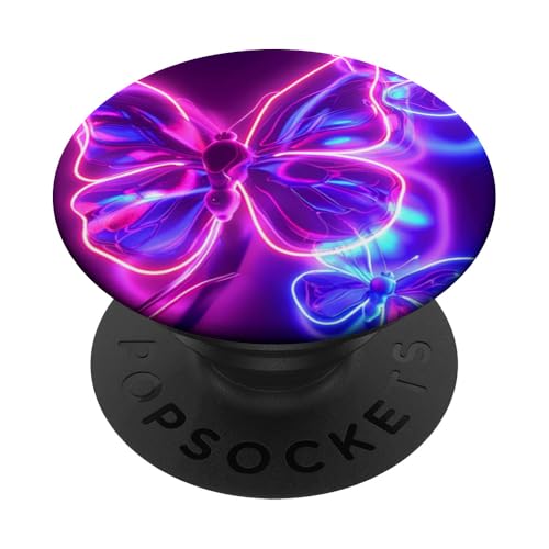 Lila Schmetterlinge Muster Elegant Natur Lila Schmetterling PopSockets Klebender PopGrip von Women's Butterflies Accessories With Butterfly Art