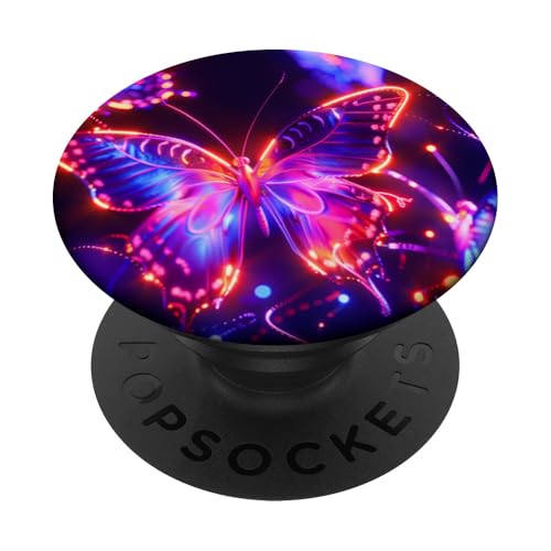Lila Schmetterlinge Muster Elegant Natur Lila Schmetterling PopSockets Klebender PopGrip von Women's Butterflies Accessories With Butterfly Art