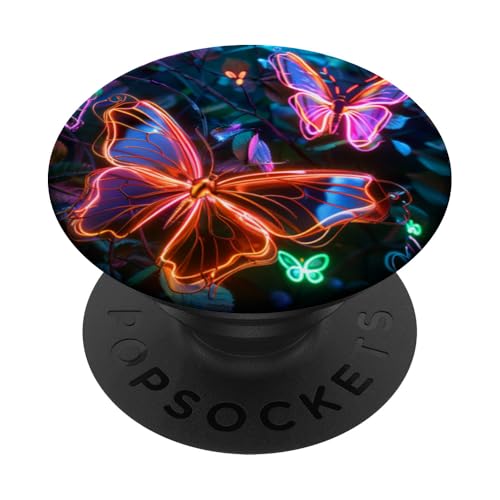 Lila Schmetterlinge Muster Elegant Natur Lila Schmetterling PopSockets Klebender PopGrip von Women's Butterflies Accessories With Butterfly Art