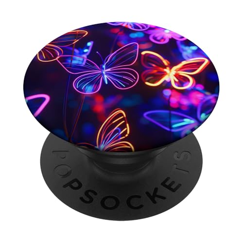 Lila Schmetterlinge Muster Elegant Natur Lila Schmetterling PopSockets Klebender PopGrip von Women's Butterflies Accessories With Butterfly Art