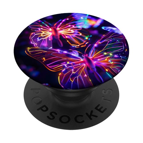 Lila Schmetterlinge Muster Elegant Natur Lila Schmetterling PopSockets Klebender PopGrip von Women's Butterflies Accessories With Butterfly Art