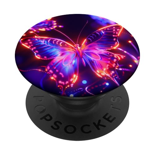 Lila Schmetterlinge Muster Elegant Natur Lila Schmetterling PopSockets Klebender PopGrip von Women's Butterflies Accessories With Butterfly Art