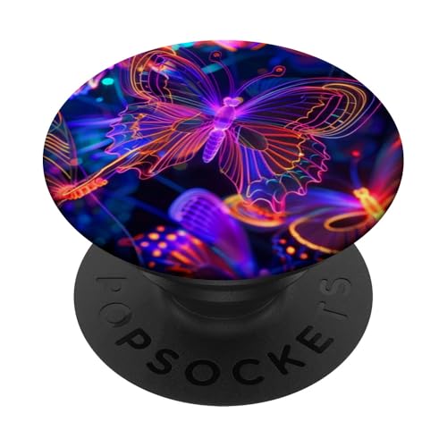 Lila Schmetterlinge Muster Elegant Natur Lila Schmetterling PopSockets Klebender PopGrip von Women's Butterflies Accessories With Butterfly Art