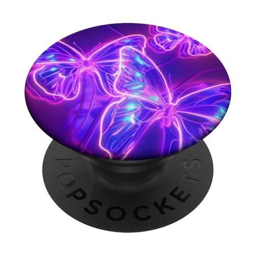 Lila Schmetterlinge Muster Elegant Natur Lila Schmetterling PopSockets Klebender PopGrip von Women's Butterflies Accessories With Butterfly Art