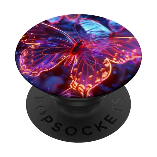 Lila Schmetterlinge Muster Elegant Natur Lila Schmetterling PopSockets Klebender PopGrip von Women's Butterflies Accessories With Butterfly Art