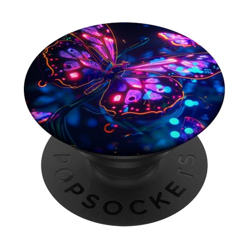 Lila Schmetterlinge Muster Elegant Natur Lila Schmetterling PopSockets Klebender PopGrip von Women's Butterflies Accessories With Butterfly Art