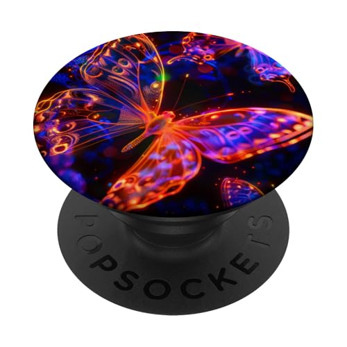Lila Schmetterlinge Muster Elegant Natur Lila Schmetterling PopSockets Klebender PopGrip von Women's Butterflies Accessories With Butterfly Art