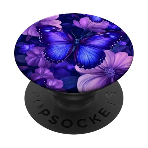 Lila Schmetterlinge Muster Elegant Natur Lila Schmetterling PopSockets Klebender PopGrip von Women's Butterflies Accessories With Butterfly Art