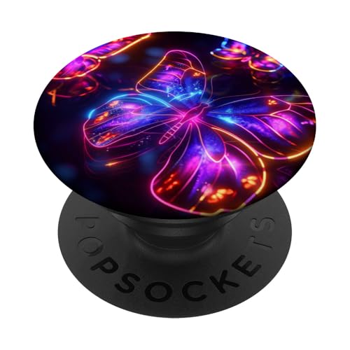 Lila Schmetterlinge Muster Elegant Natur Lila Schmetterling PopSockets Klebender PopGrip von Women's Butterflies Accessories With Butterfly Art