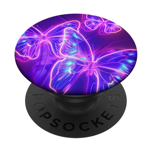 Lila Schmetterlinge Muster Elegant Natur Lila Schmetterling PopSockets Klebender PopGrip von Women's Butterflies Accessories With Butterfly Art