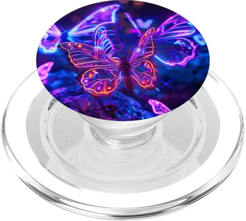 Lila Schmetterlinge Muster Elegant Natur Lila Schmetterling PopSockets PopGrip für MagSafe von Women's Butterflies Accessories With Butterfly Art