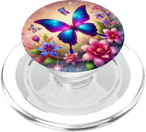 Lila Schmetterlinge Muster Elegant Natur Lila Schmetterling PopSockets PopGrip für MagSafe von Women's Butterflies Accessories With Butterfly Art