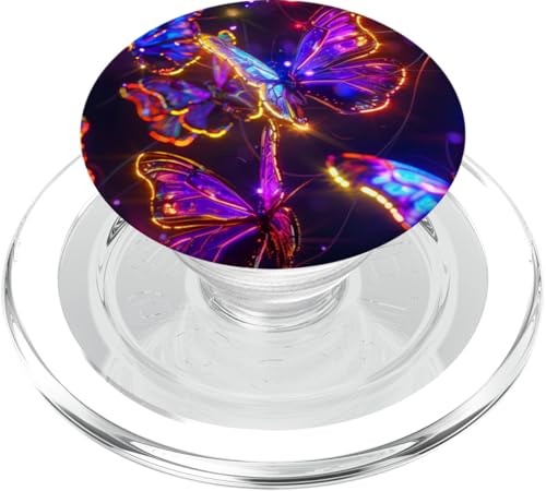 Lila Schmetterlinge Muster Elegant Natur Lila Schmetterling PopSockets PopGrip für MagSafe von Women's Butterflies Accessories With Butterfly Art