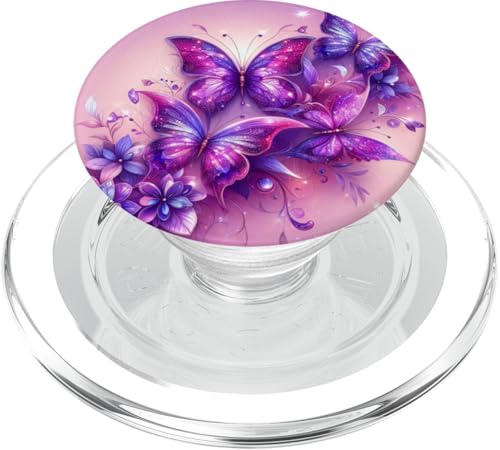 Lila Schmetterlinge Muster Elegant Natur Lila Schmetterling PopSockets PopGrip für MagSafe von Women's Butterflies Accessories With Butterfly Art