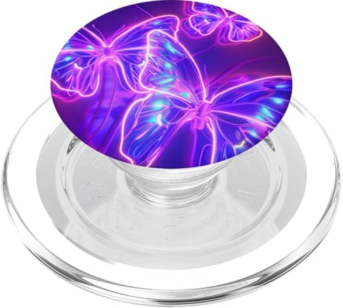 Lila Schmetterlinge Muster Elegant Natur Lila Schmetterling PopSockets PopGrip für MagSafe von Women's Butterflies Accessories With Butterfly Art