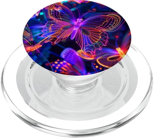 Lila Schmetterlinge Muster Elegant Natur Lila Schmetterling PopSockets PopGrip für MagSafe von Women's Butterflies Accessories With Butterfly Art