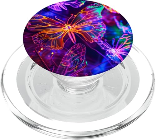 Lila Schmetterlinge Muster Elegant Natur Lila Schmetterling PopSockets PopGrip für MagSafe von Women's Butterflies Accessories With Butterfly Art