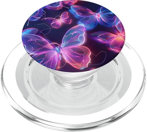 Lila Schmetterlinge Muster Elegant Natur Lila Schmetterling PopSockets PopGrip für MagSafe von Women's Butterflies Accessories With Butterfly Art