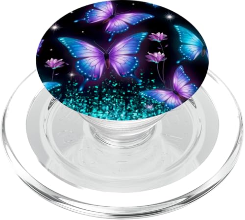 Lila Schmetterlinge Muster Elegant Natur Lila Schmetterling PopSockets PopGrip für MagSafe von Women's Butterflies Accessories With Butterfly Art