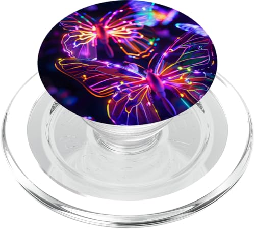 Lila Schmetterlinge Muster Elegant Natur Lila Schmetterling PopSockets PopGrip für MagSafe von Women's Butterflies Accessories With Butterfly Art
