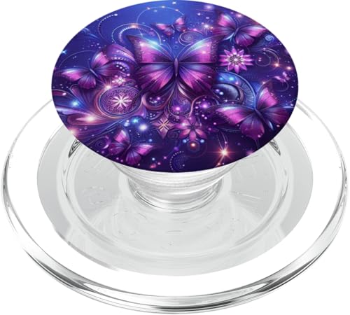 Lila Schmetterlinge Muster Elegant Natur Lila Schmetterling PopSockets PopGrip für MagSafe von Women's Butterflies Accessories With Butterfly Art