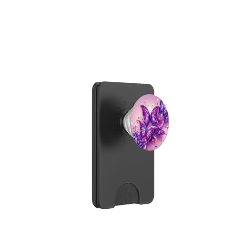 Lila Schmetterlinge Muster Elegant Natur Lila Schmetterling PopSockets PopWallet für MagSafe Lila Schmetterlinge Muster Elegant Natur Lila Schmetterling PopSockets PopWallet für MagSafe von Women's Butterflies Accessories With Butterfly Art