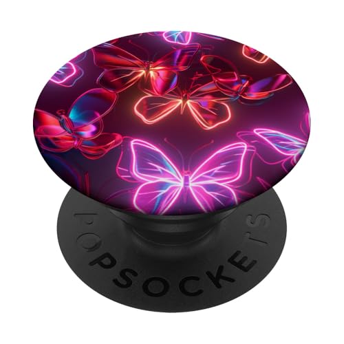 Lila Schmetterlinge Muster Elegant Natur Orange Schmetterling PopSockets Klebender PopGrip von Women's Butterflies Accessories With Butterfly Art