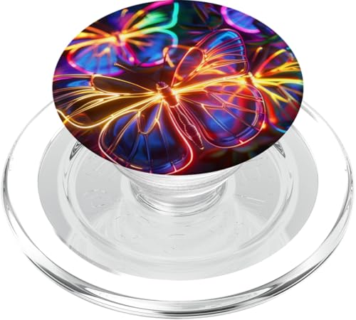 Lila Schmetterlinge Muster Elegant Natur Orange Schmetterling PopSockets PopGrip für MagSafe von Women's Butterflies Accessories With Butterfly Art