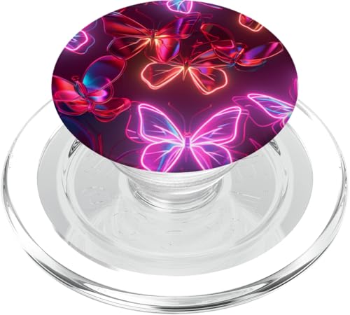 Lila Schmetterlinge Muster Elegant Natur Orange Schmetterling PopSockets PopGrip für MagSafe von Women's Butterflies Accessories With Butterfly Art