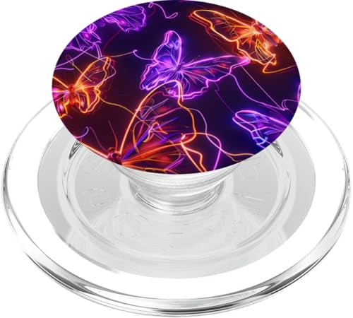 Lila Schmetterlinge Muster Elegant Natur Orange Schmetterling PopSockets PopGrip für MagSafe von Women's Butterflies Accessories With Butterfly Art