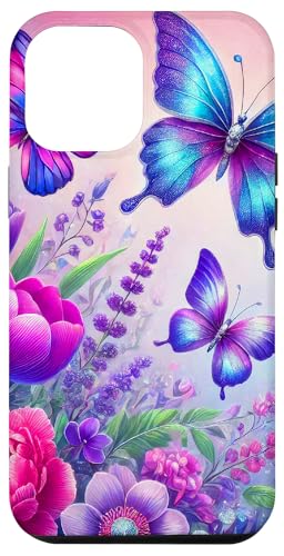 Lila Schmetterlinge Muster Natur Rose Rosa Schmetterling Hülle für iPhone 12 Pro Max von Women's Butterflies Accessories With Butterfly Art