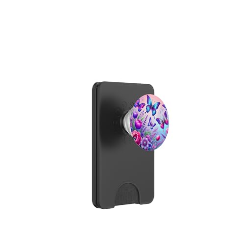 Lila Schmetterlinge Muster Natur Rose Rosa Schmetterling PopSockets PopWallet für MagSafe von Women's Butterflies Accessories With Butterfly Art