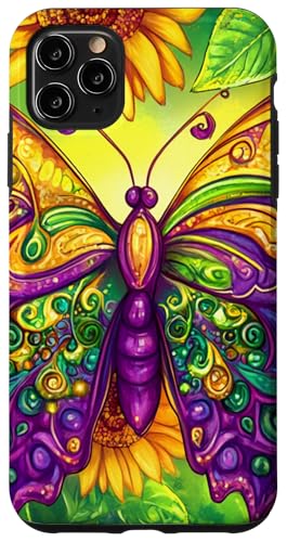 Lila Schmetterlinge Muster Sonnenblume Natur Lila Schmetterling Hülle für iPhone 11 Pro Max von Women's Butterflies Accessories With Butterfly Art
