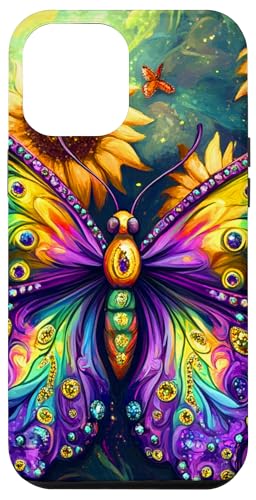 Lila Schmetterlinge Muster Sonnenblume Natur Lila Schmetterling Hülle für iPhone 12 Pro Max von Women's Butterflies Accessories With Butterfly Art