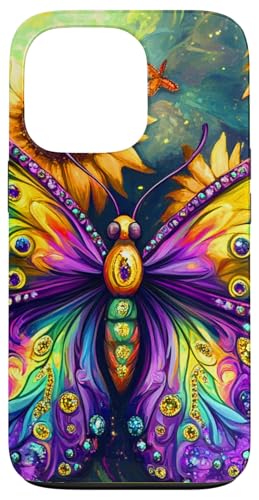 Lila Schmetterlinge Muster Sonnenblume Natur Lila Schmetterling Hülle für iPhone 13 Pro von Women's Butterflies Accessories With Butterfly Art
