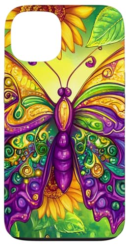 Lila Schmetterlinge Muster Sonnenblume Natur Lila Schmetterling Hülle für iPhone 13 von Women's Butterflies Accessories With Butterfly Art