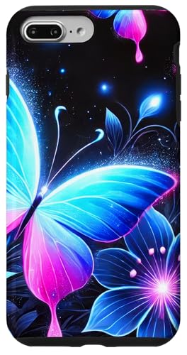 Lila und Blau Schmetterlinge Muster Elegant Natur Schmetterling Hülle für iPhone 7 Plus/8 Plus von Women's Butterflies Accessories With Butterfly Art