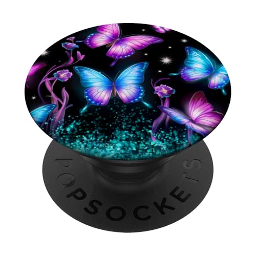 Lila und Blau Schmetterlinge Muster Elegant Natur Schmetterling PopSockets Klebender PopGrip Lila und Blau Schmetterlinge Muster Elegant Natur Schmetterling PopSockets Klebender PopGrip von Women's Butterflies Accessories With Butterfly Art