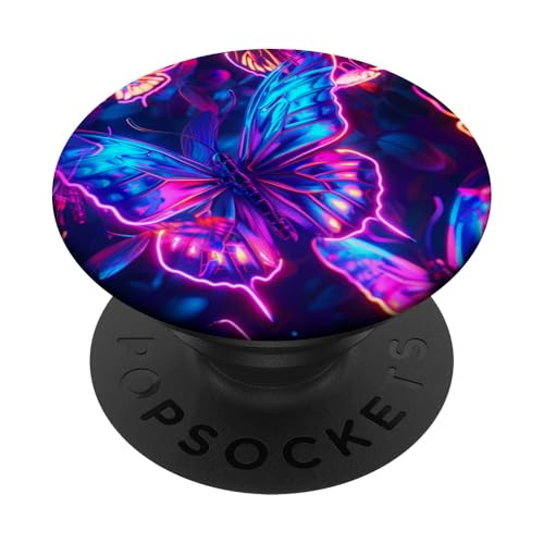 Lila und Blau Schmetterlinge Muster Natur Lila Schmetterling PopSockets Klebender PopGrip von Women's Butterflies Accessories With Butterfly Art