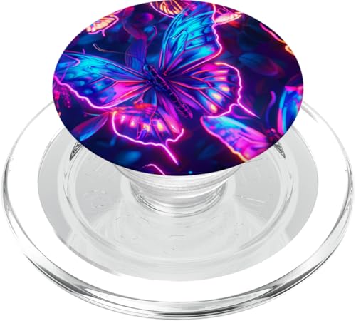 Lila und Blau Schmetterlinge Muster Natur Lila Schmetterling PopSockets PopGrip für MagSafe von Women's Butterflies Accessories With Butterfly Art