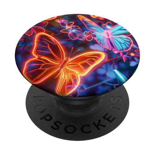 Orange Schmetterlinge Muster Elegant Natur Blau Schmetterling PopSockets Klebender PopGrip von Women's Butterflies Accessories With Butterfly Art