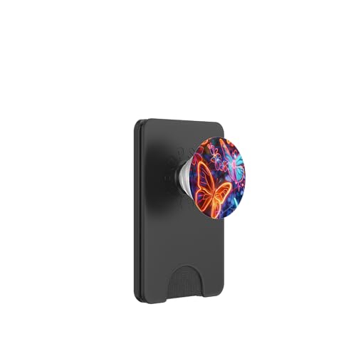 Orange Schmetterlinge Muster Elegant Natur Blau Schmetterling PopSockets PopWallet für MagSafe von Women's Butterflies Accessories With Butterfly Art