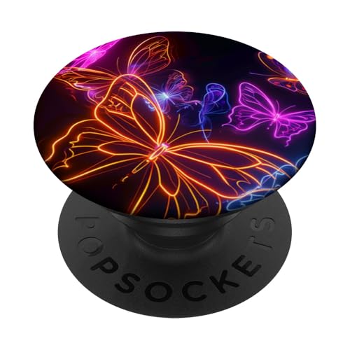 Orange Schmetterlinge Muster Elegant Natur Lila Schmetterling PopSockets Klebender PopGrip von Women's Butterflies Accessories With Butterfly Art