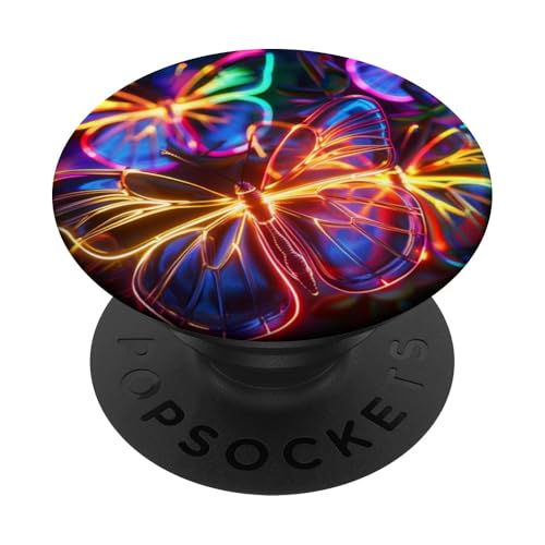 Orange Schmetterlinge Muster Elegant Natur Lila Schmetterling PopSockets Klebender PopGrip von Women's Butterflies Accessories With Butterfly Art