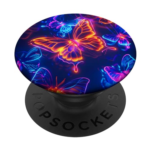 Orange Schmetterlinge Muster Elegant Natur Lila Schmetterling PopSockets Klebender PopGrip von Women's Butterflies Accessories With Butterfly Art